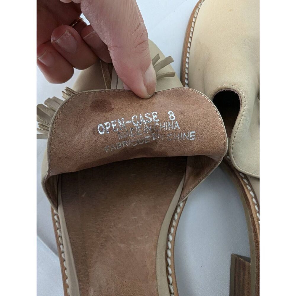 Jeffrey Campbell - D'orsay "Open Case" Designer Cream Tassel Leather Loafers Sz - Picture 7 of 7